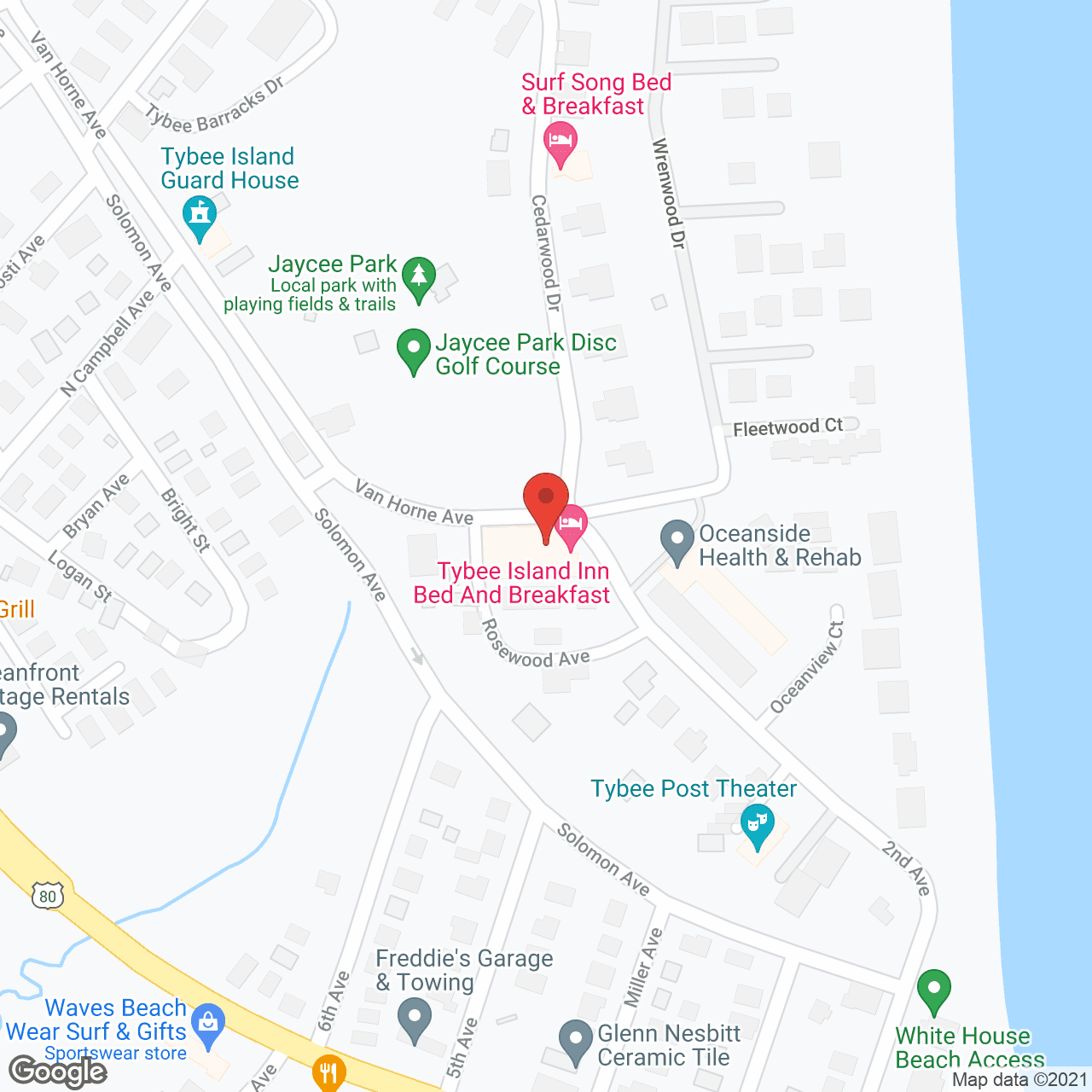 Oceanside Nursing Ctr in google map