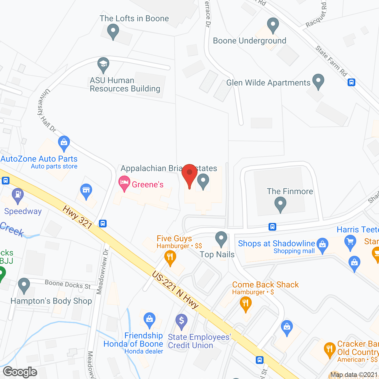 Appalachian Brian Estates in google map