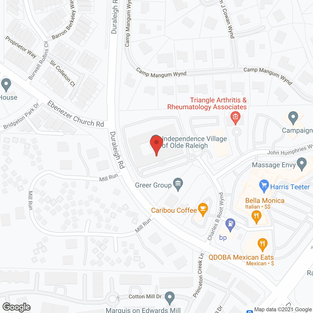 Independence Village of Olde Raleigh Sky Active Living in google map