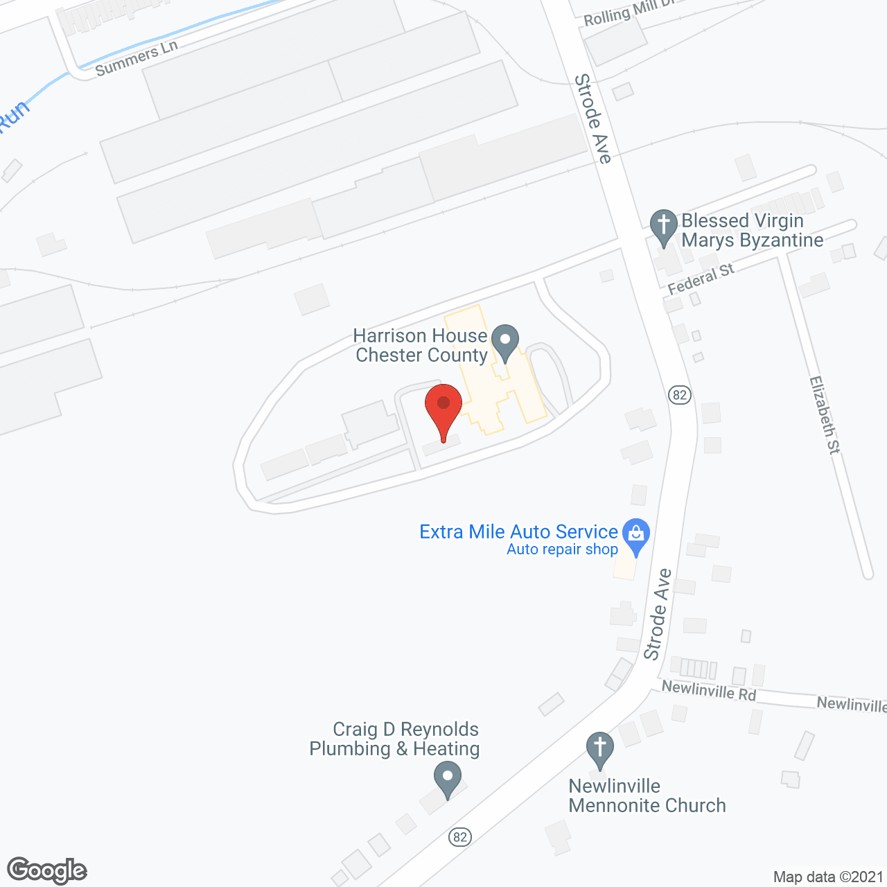 Harrison House Chester County in google map