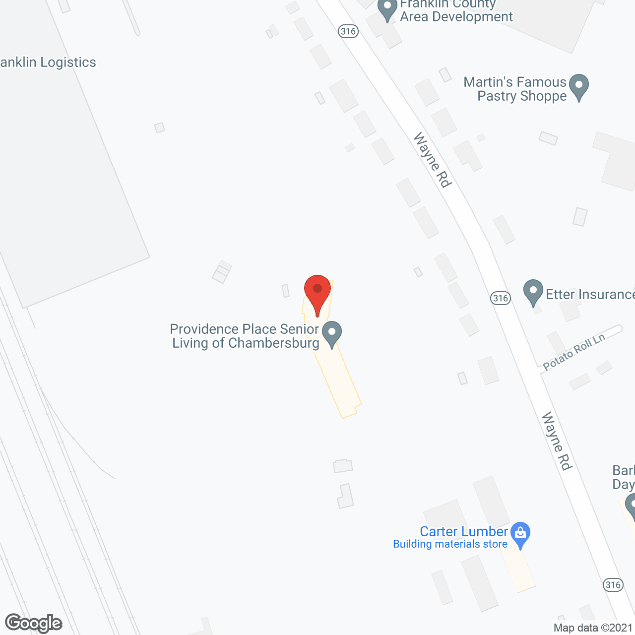 Providence Place Chambersburg in google map