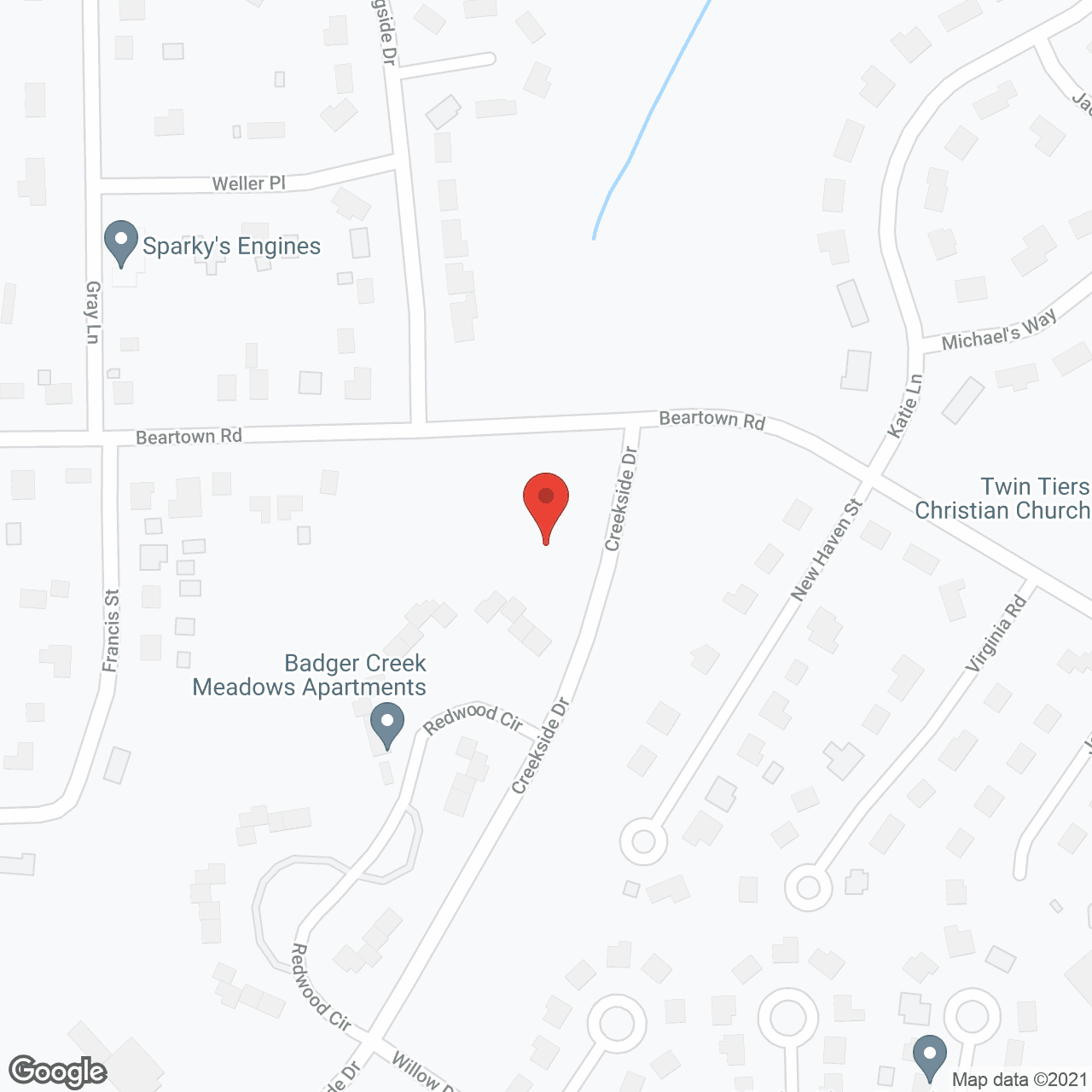 Badger Creek Meadows Apts in google map