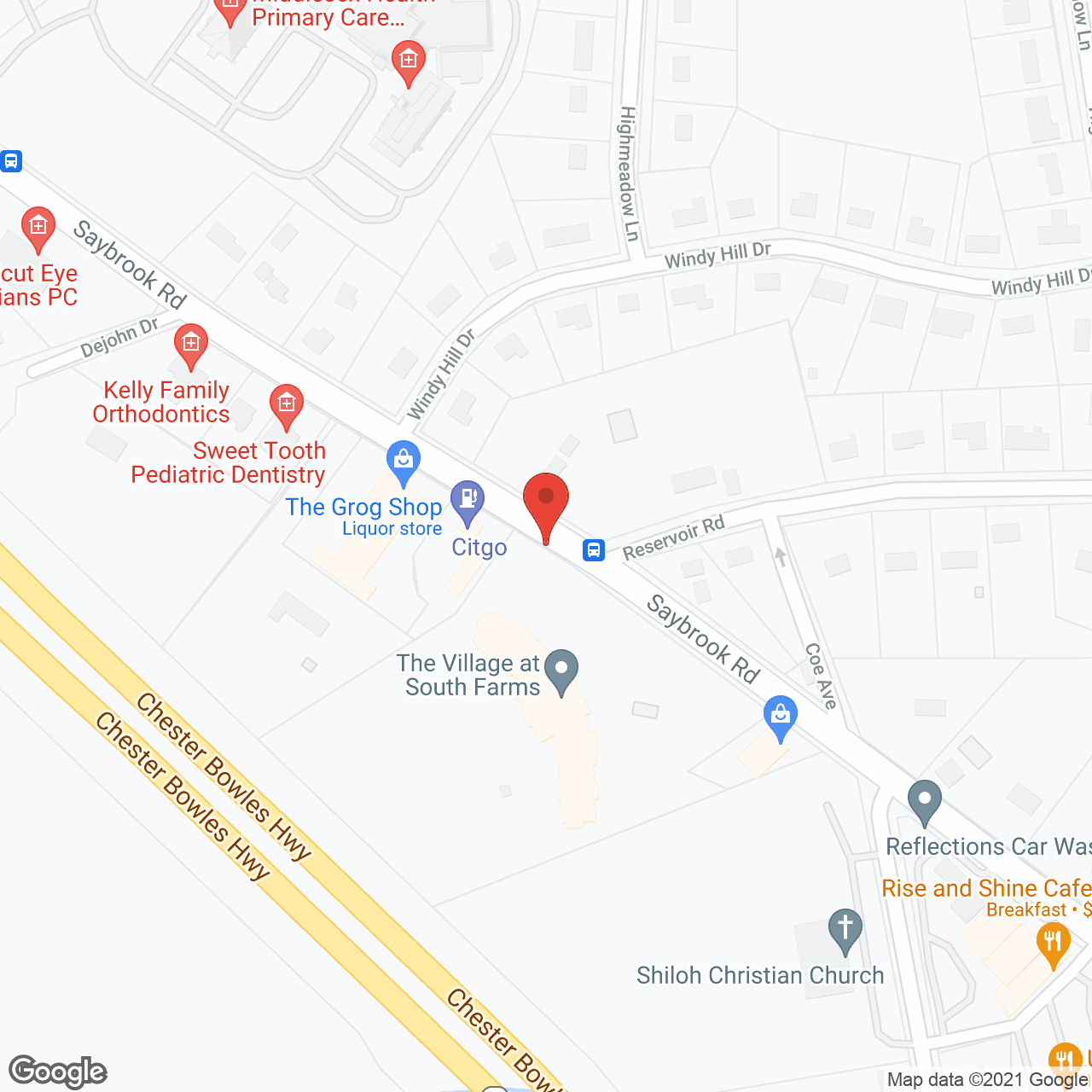 Benchmark at South Farms in google map