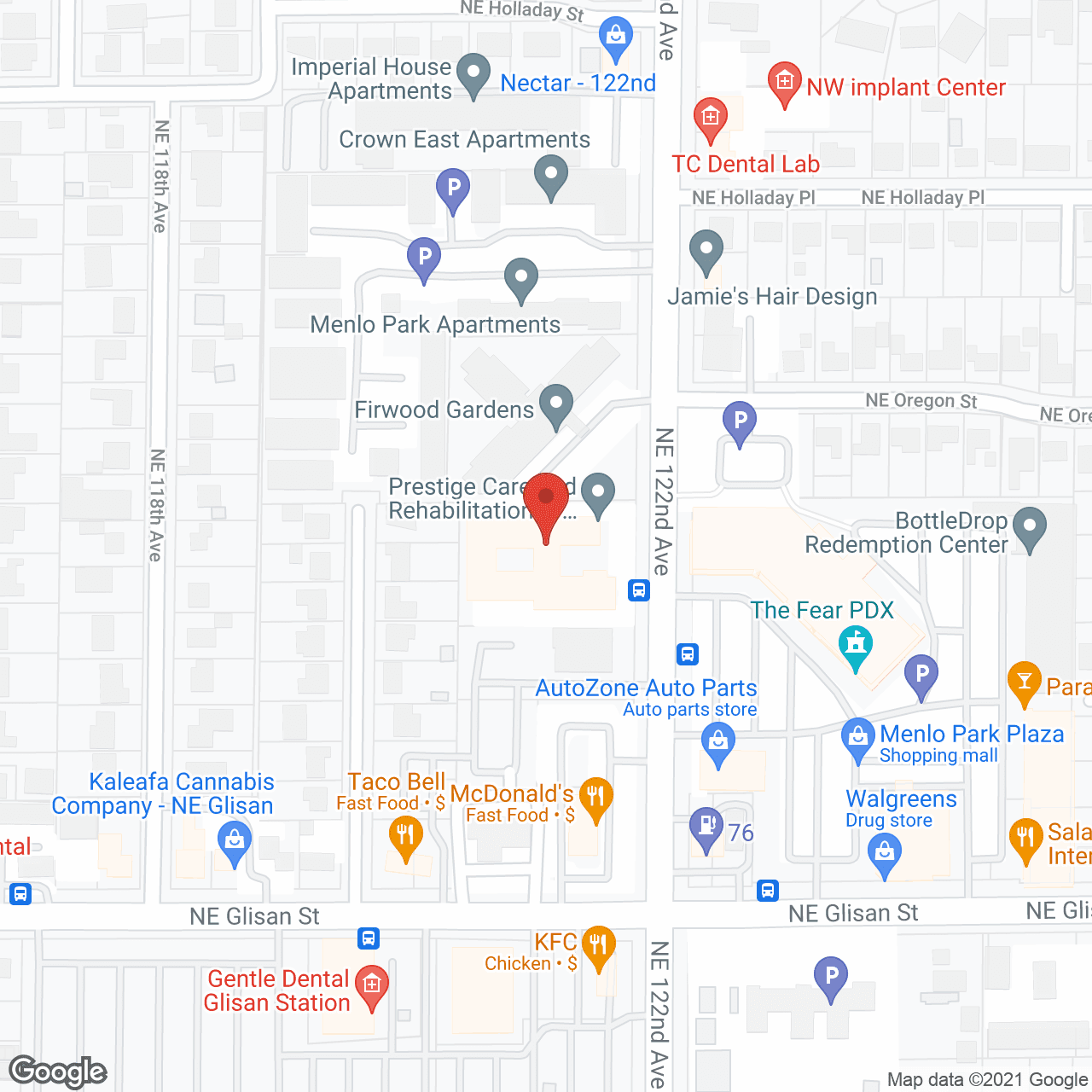 Prestige Care and Rehabilitation of Menlo Park in google map