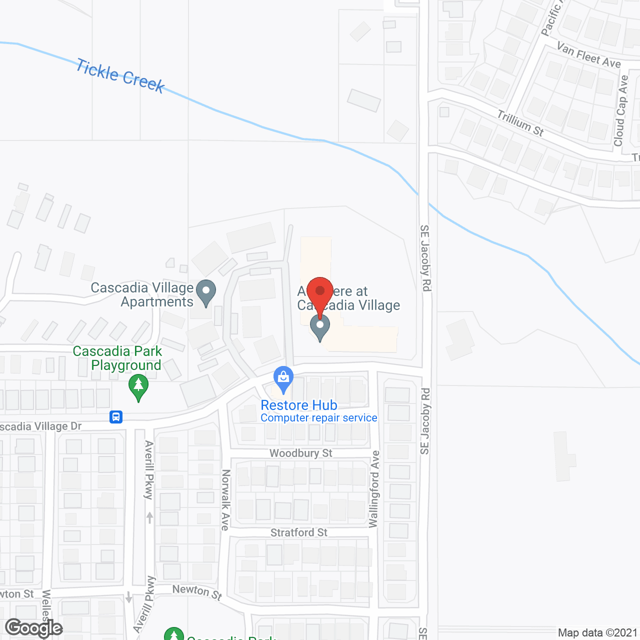 Cascadia Village Senior Living by Cogir in google map