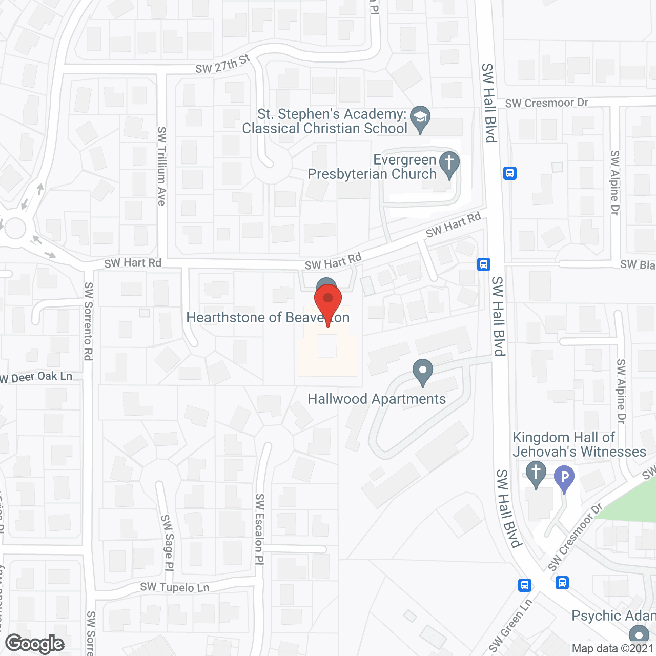 Hearthstone of Beaverton in google map