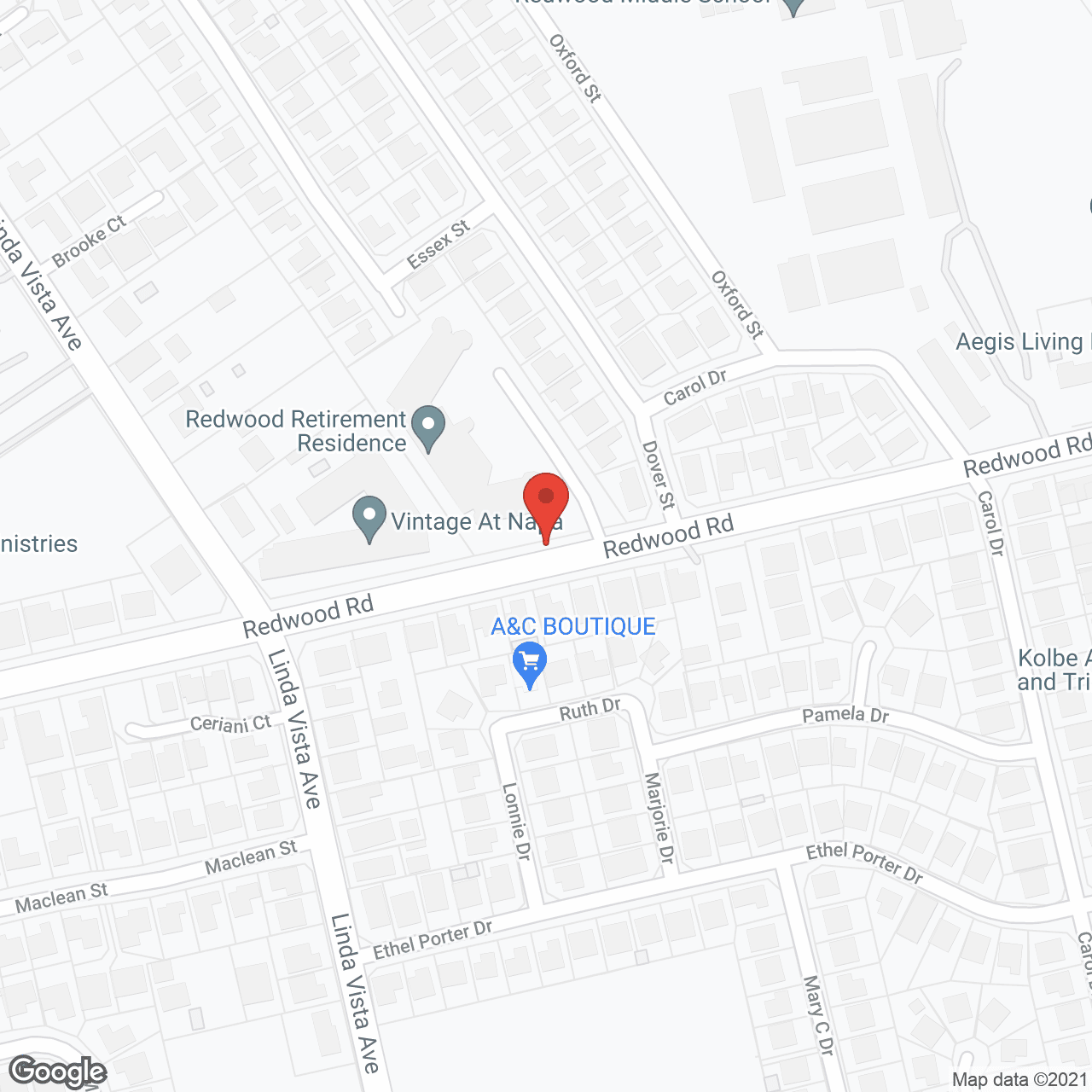 Holiday Redwood in google map