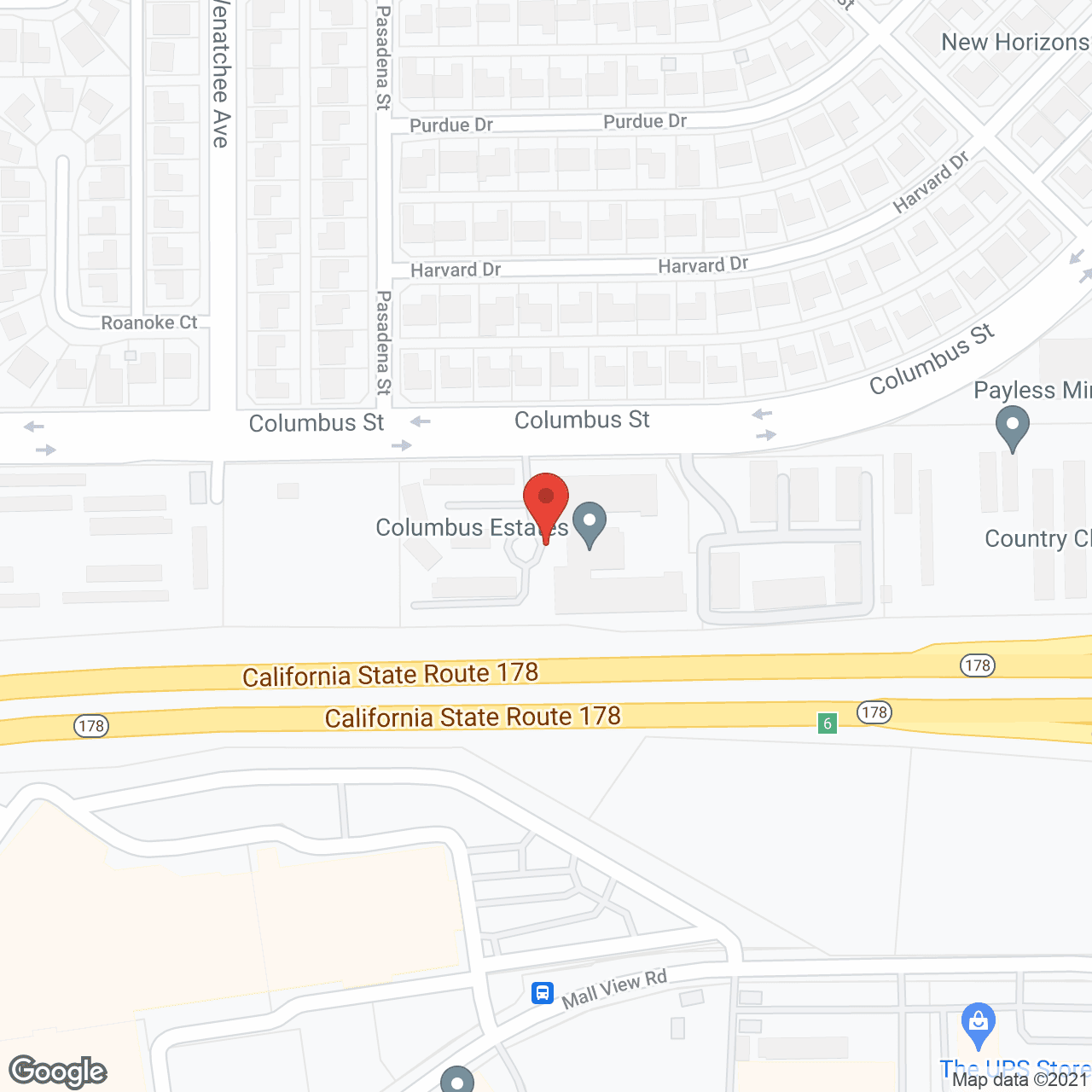Columbus Estates in google map