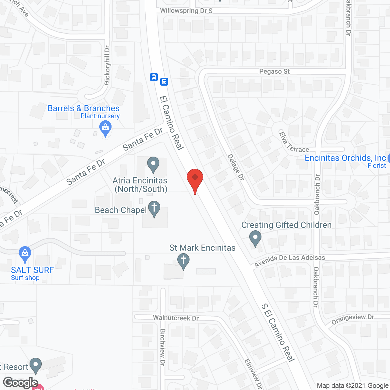 Encinitas Senior Living in google map