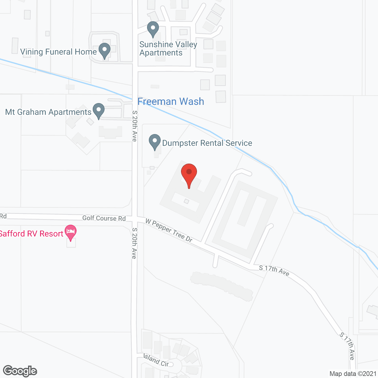 Safford Care Ctr in google map