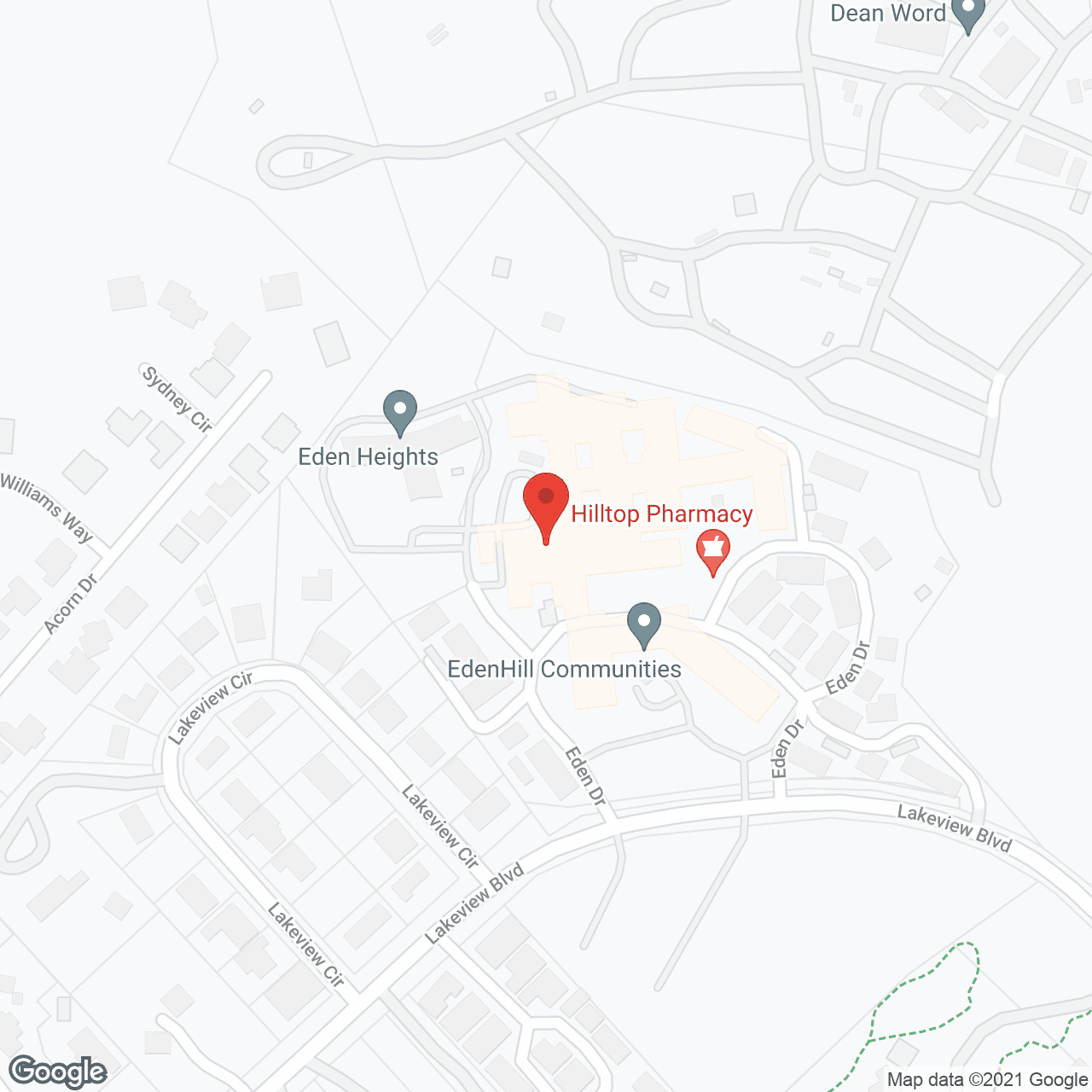 Eden Hill Communities, a CCRC in google map