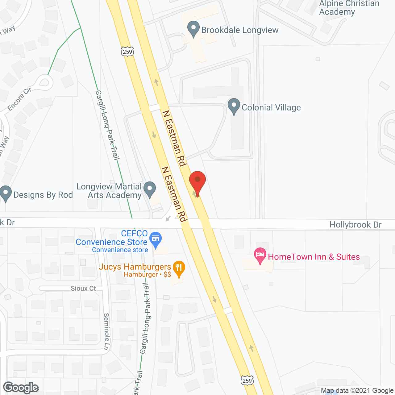 Colonial Village in google map