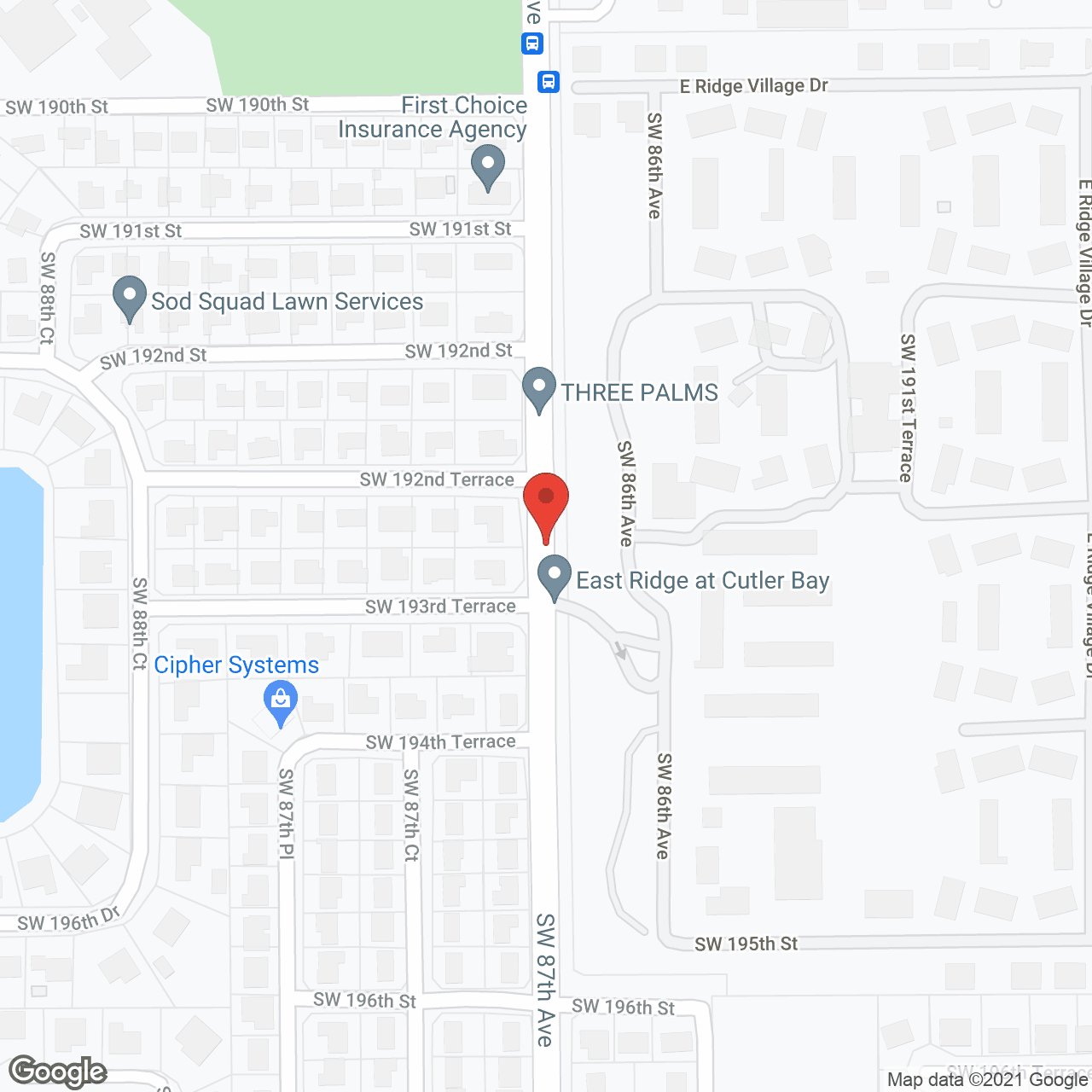 East Ridge Village a CCRC in google map