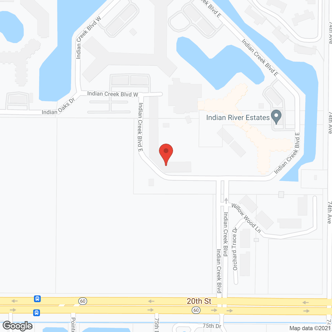 OAKBRIDGE TERRACE ASSISTED LIVING AT INDIAN RIVER ESTATES in google map