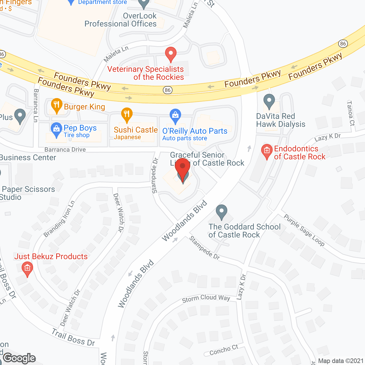 Sandstone Care's Teen Residential mental health facility in google map