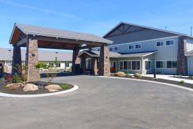 The Lodge Retirement Community outdoor common area