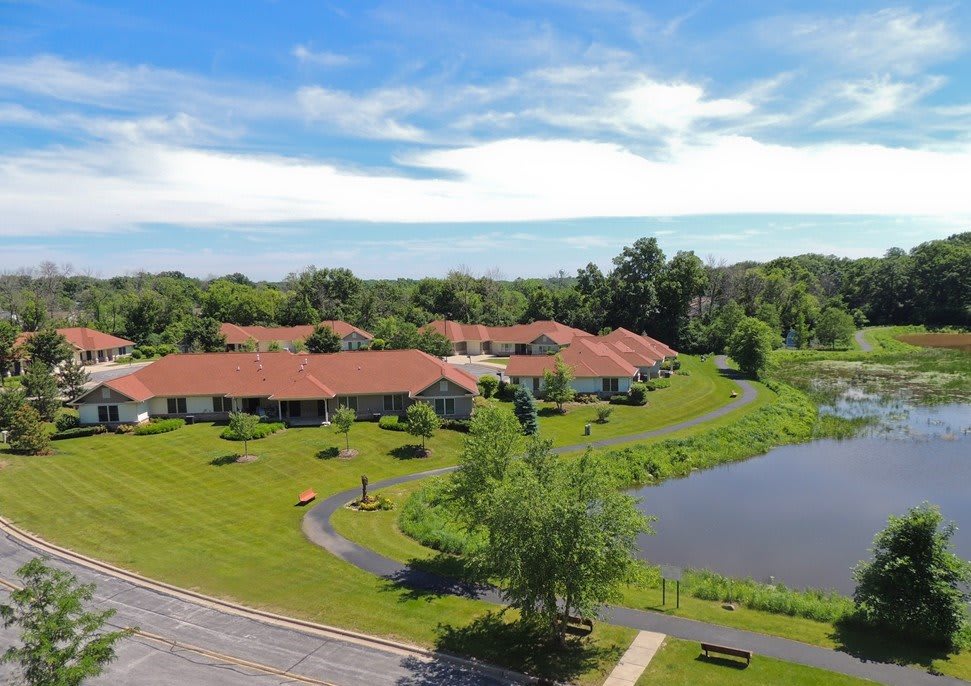 Hearthwood Senior Living aerial view of community